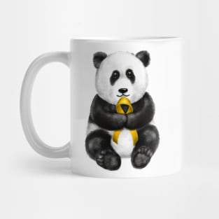 Cute Panda Holding Golden Ribbon Mug